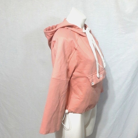 Cicishop Cropped Hoodie Sweater XS Boxy Fit Bell Sleeves Pullover Streetwear - Picture 4 of 8